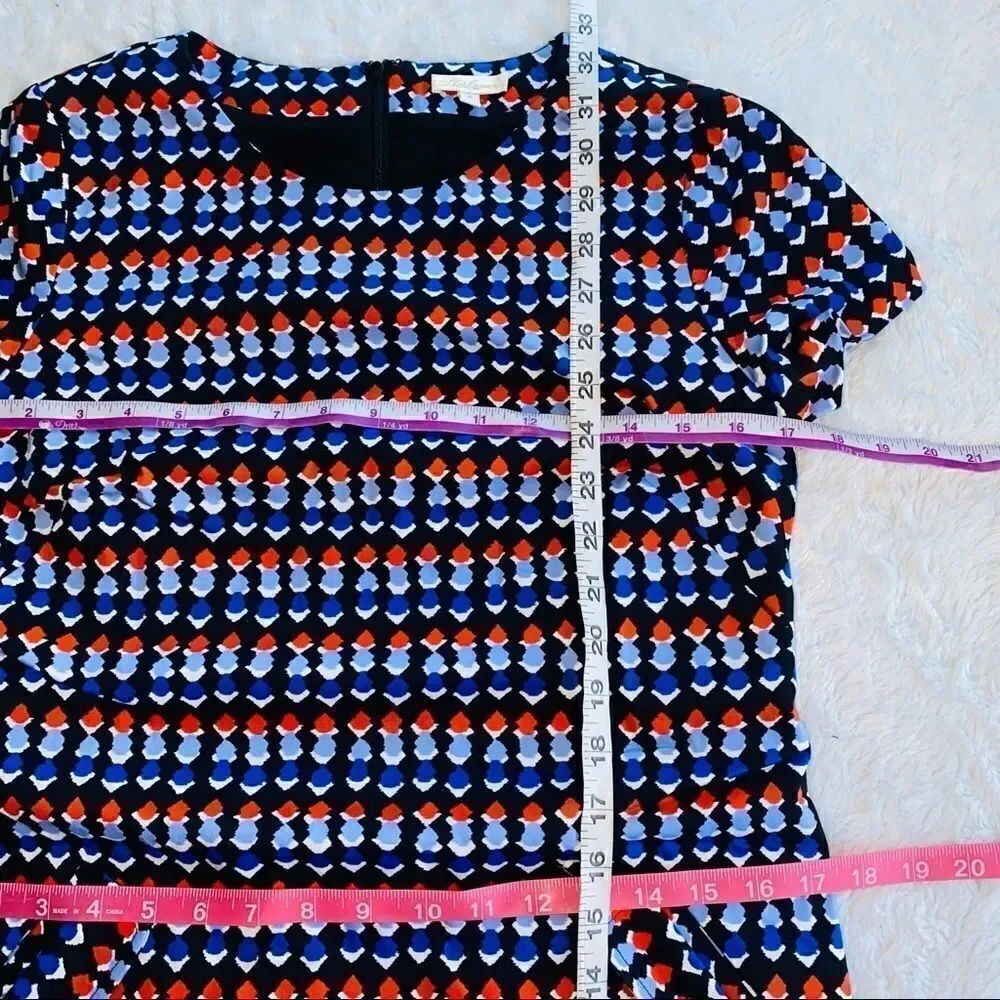Shoshanna Geometric Print Short Sleeve Shift Dress size 2